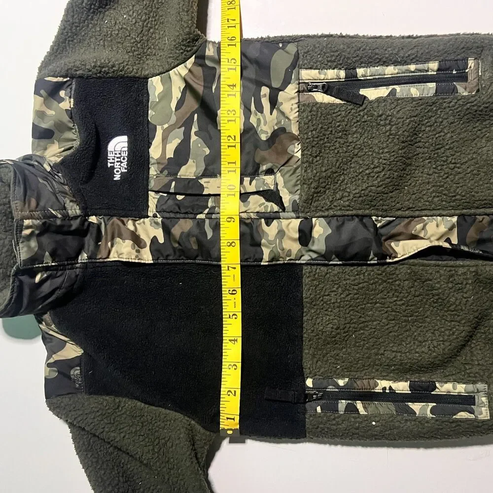 THE NORTH FACE Forrest Mashup Fleece Snap Jacket Boys Size M (10) Camo Green